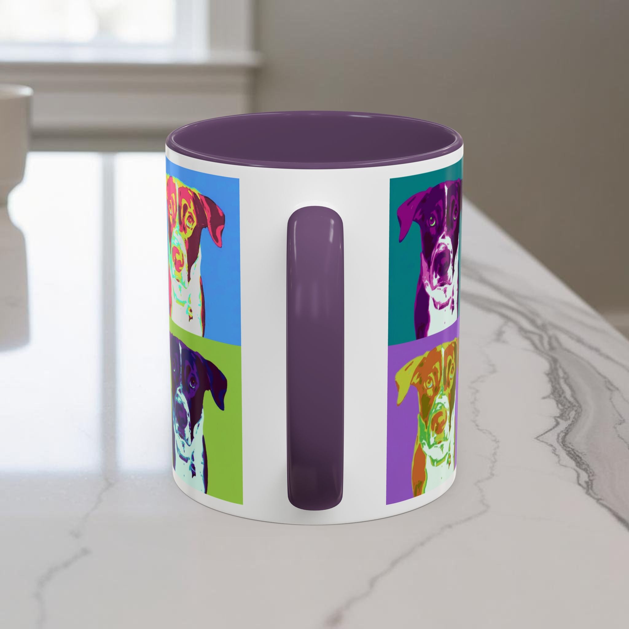 Custom Warhol Dog Mug - Personalized Pop Art Dog Mug — Custom Name Accent Coffee Cup (11/15oz)