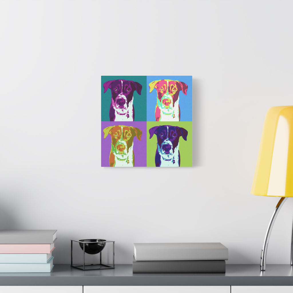 Pop Art Dog Canvas Print — Colorful Pet Portrait Wall Art