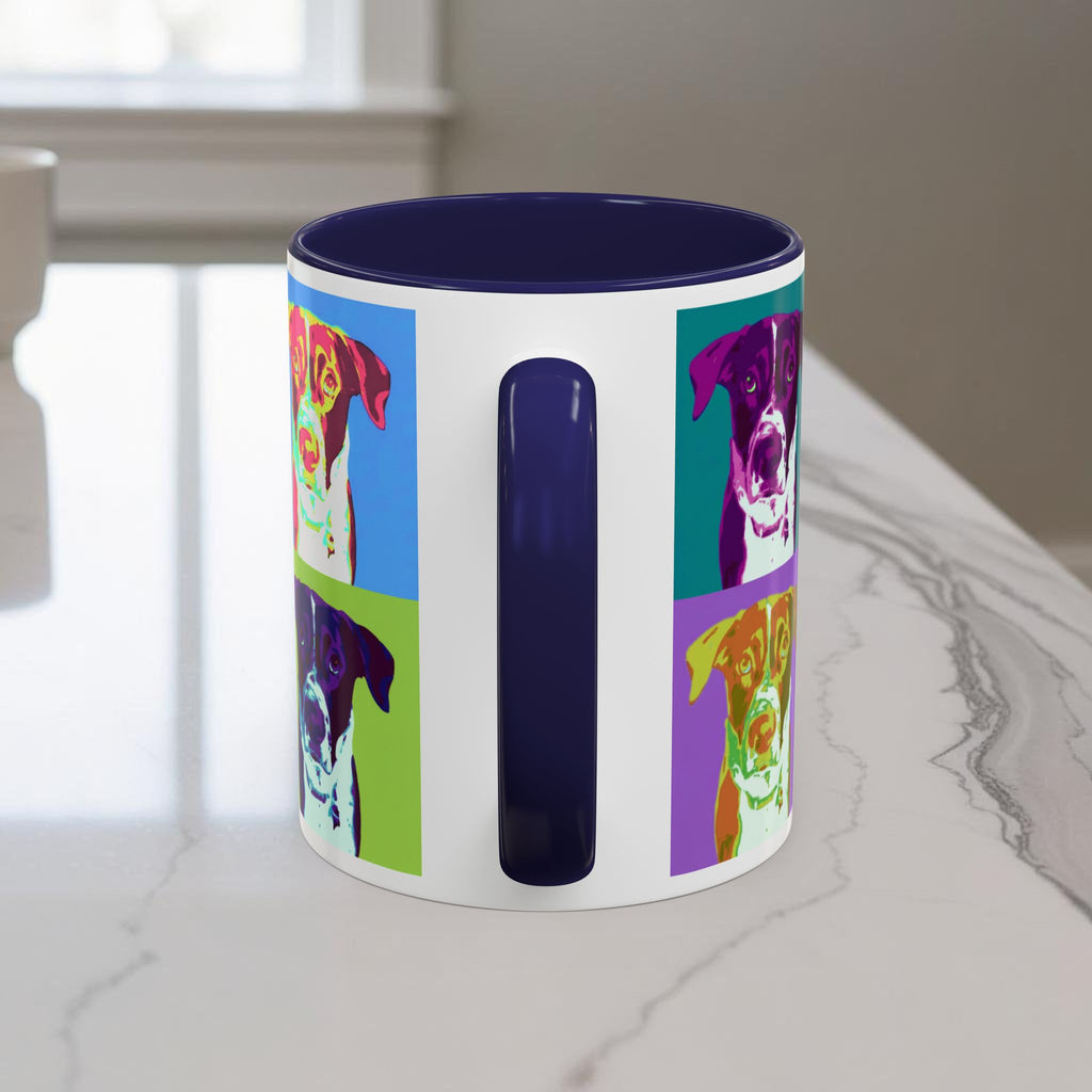 Custom Warhol Dog Mug - Personalized Pop Art Dog Mug — Custom Name Accent Coffee Cup (11/15oz)