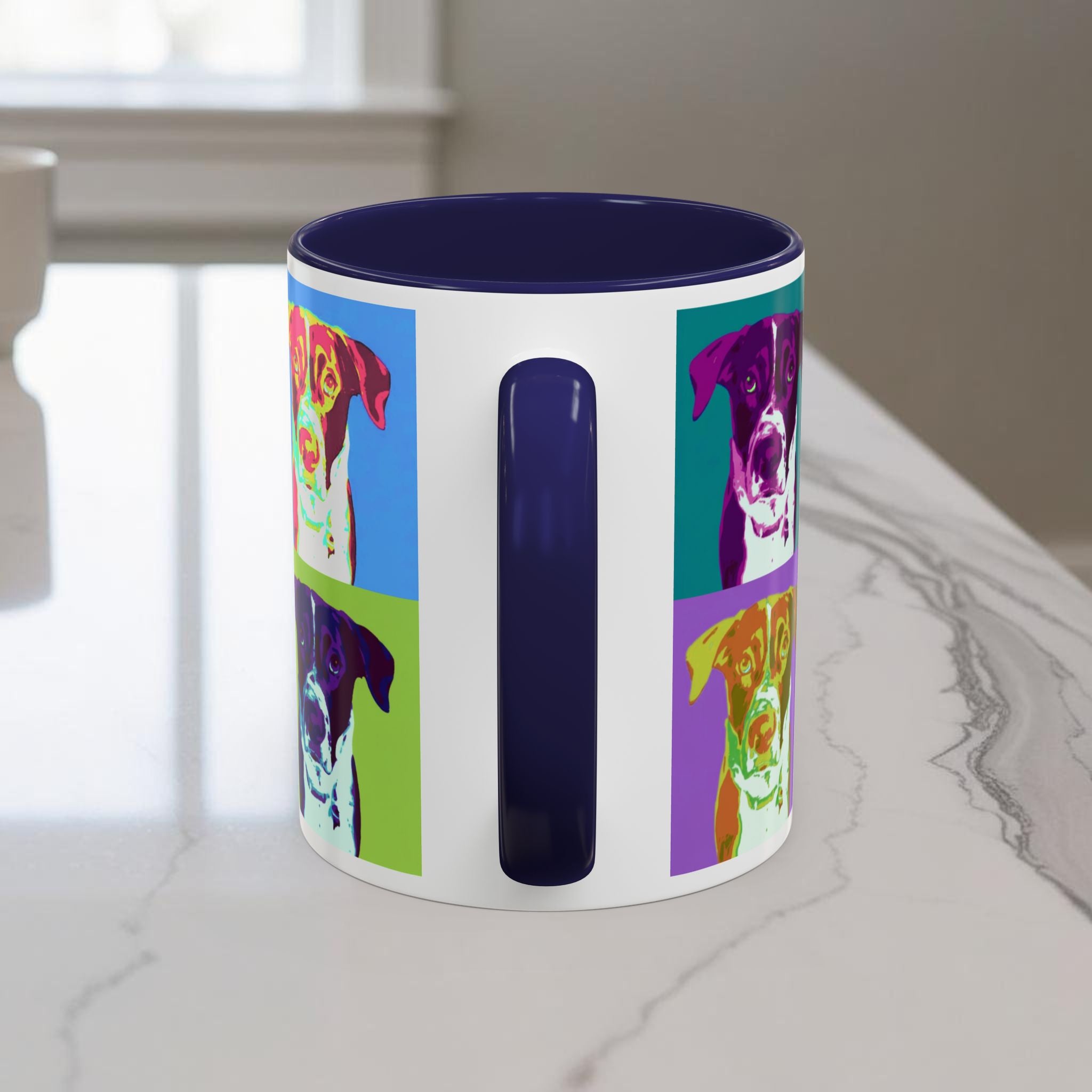 Custom Warhol Dog Mug - Personalized Pop Art Dog Mug — Custom Name Accent Coffee Cup (11/15oz)