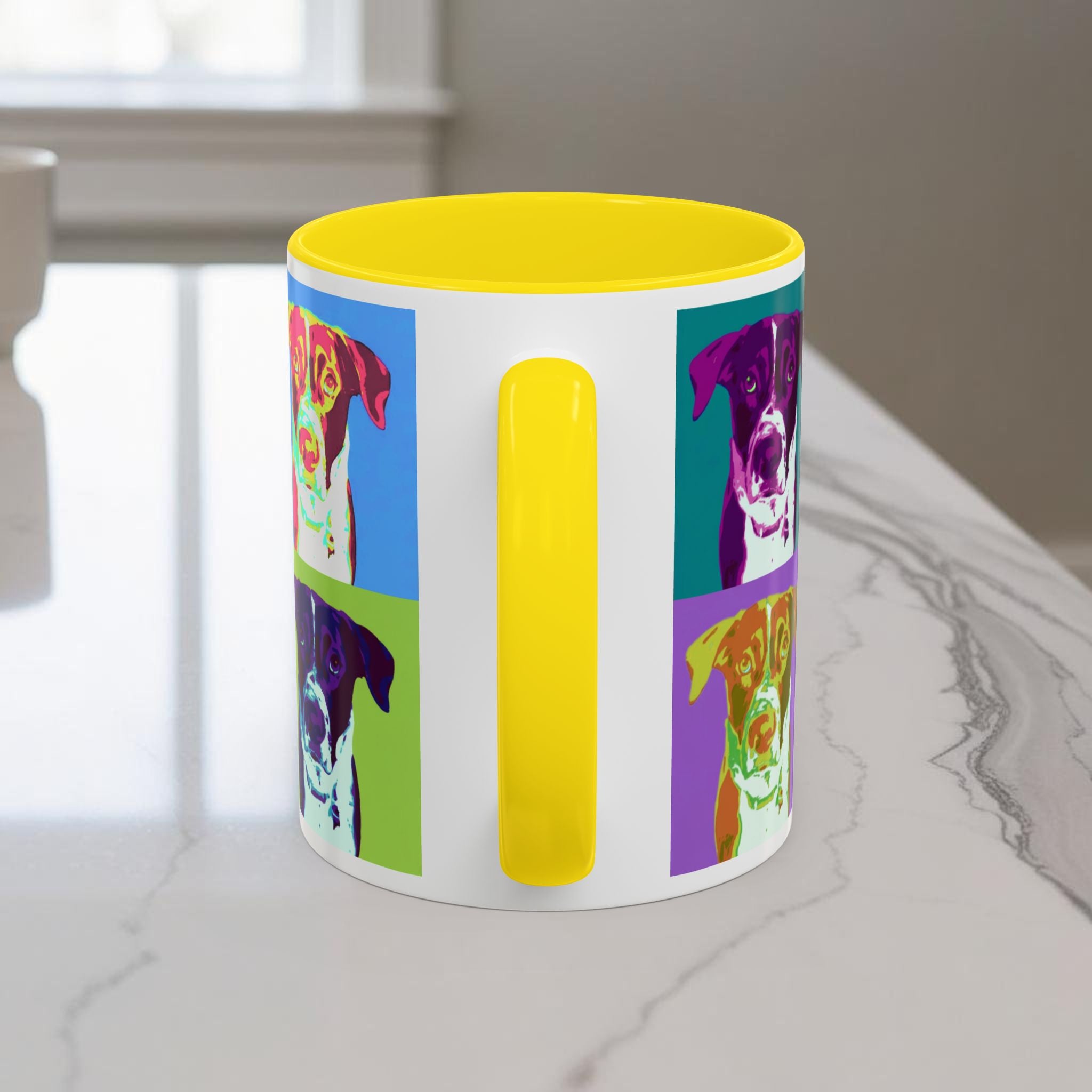 Custom Warhol Dog Mug - Personalized Pop Art Dog Mug — Custom Name Accent Coffee Cup (11/15oz)