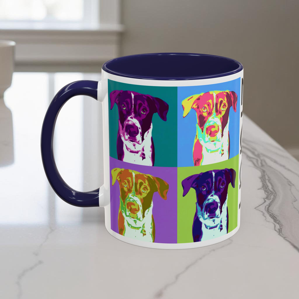 Custom Warhol Dog Mug - Personalized Pop Art Dog Mug — Custom Name Accent Coffee Cup (11/15oz)