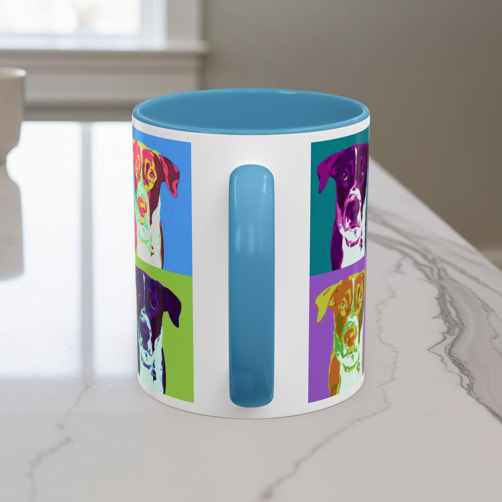Custom Warhol Dog Mug - Personalized Pop Art Dog Mug — Custom Name Accent Coffee Cup (11/15oz)