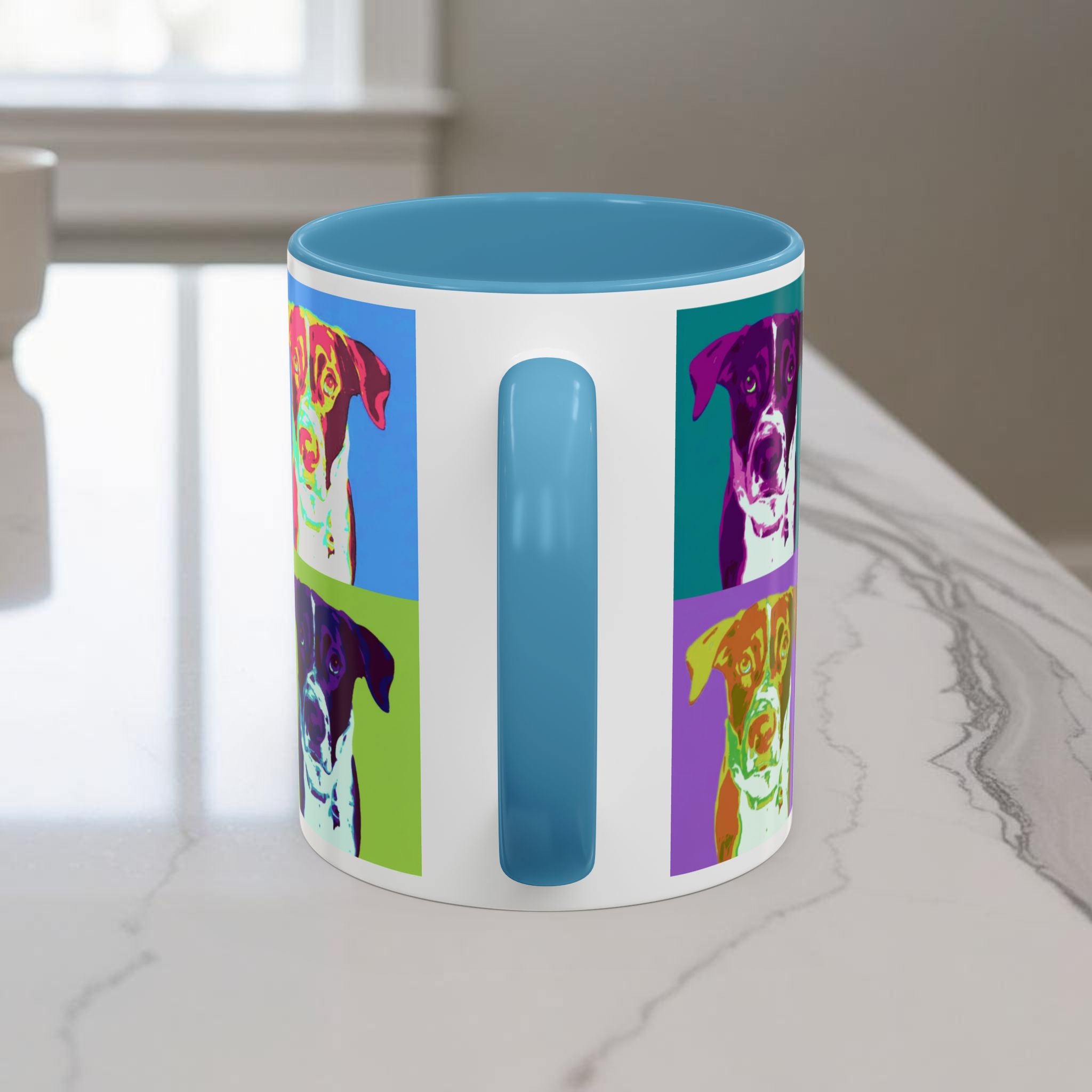 Custom Warhol Dog Mug - Personalized Pop Art Dog Mug — Custom Name Accent Coffee Cup (11/15oz)