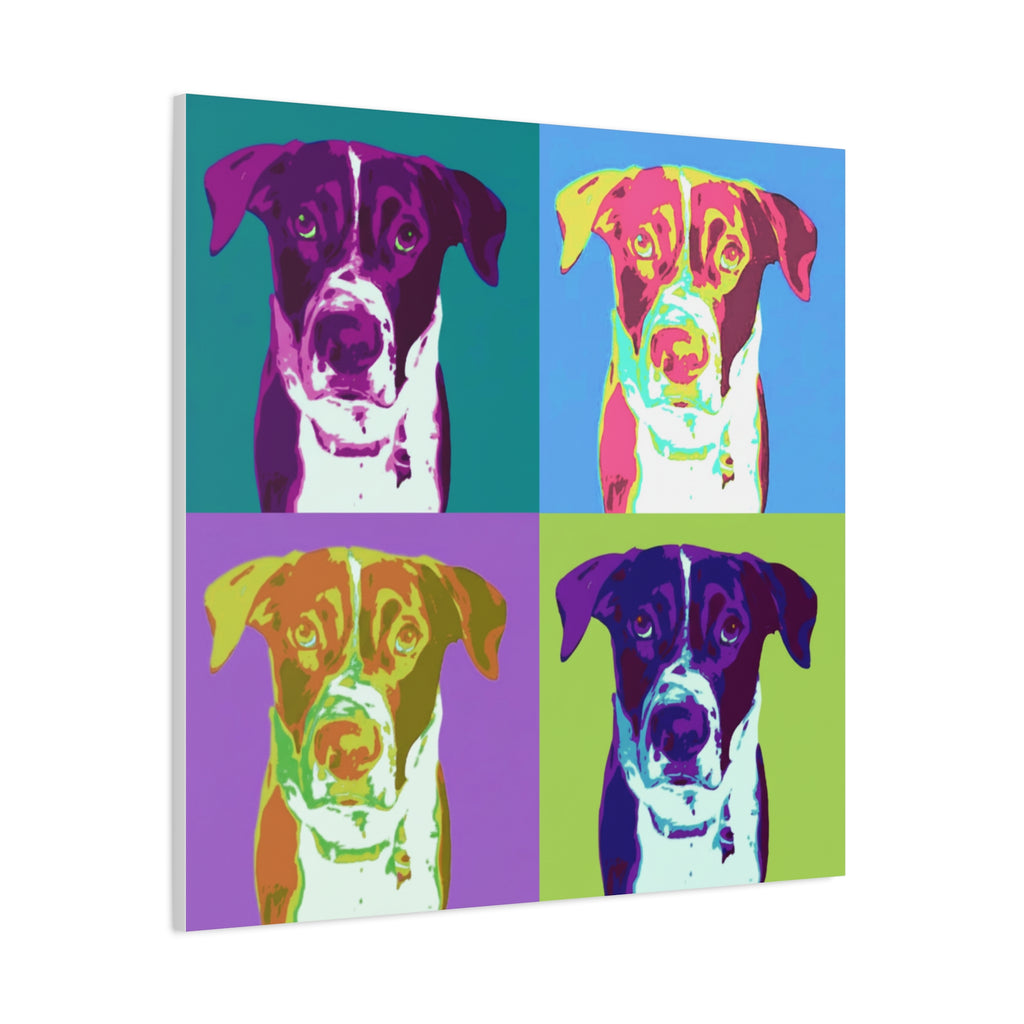 Pop Art Dog Canvas Print — Colorful Pet Portrait Wall Art