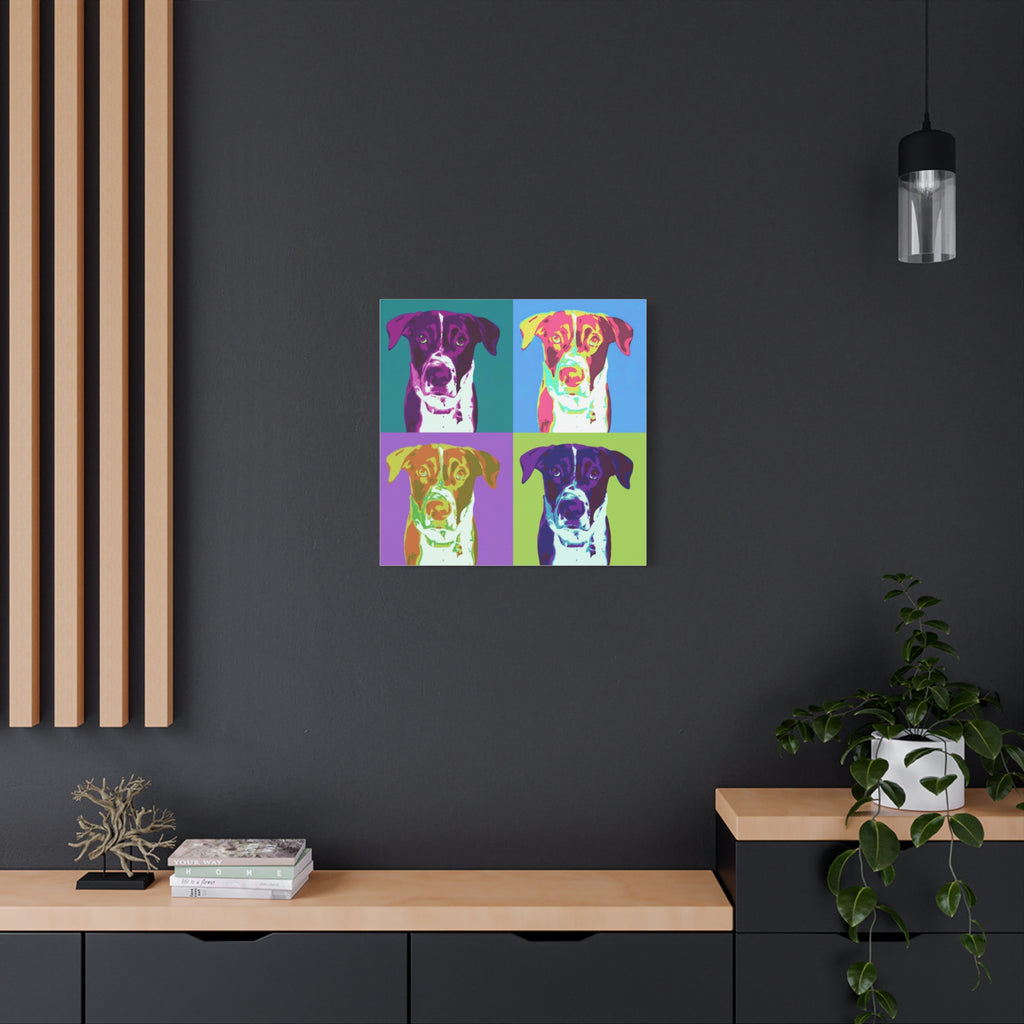 Pop Art Dog Canvas Print — Colorful Pet Portrait Wall Art