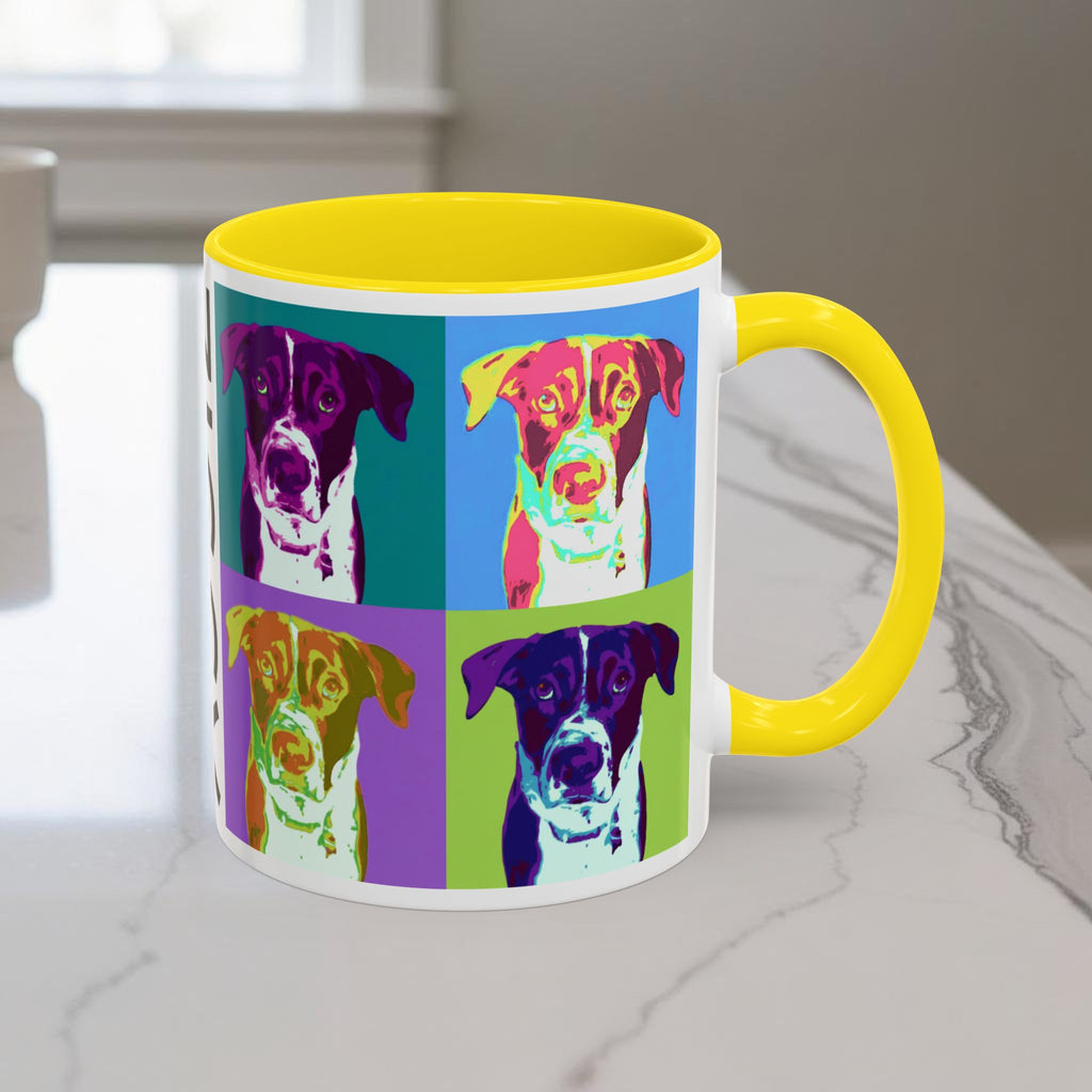 Custom Warhol Dog Mug - Personalized Pop Art Dog Mug — Custom Name Accent Coffee Cup (11/15oz)