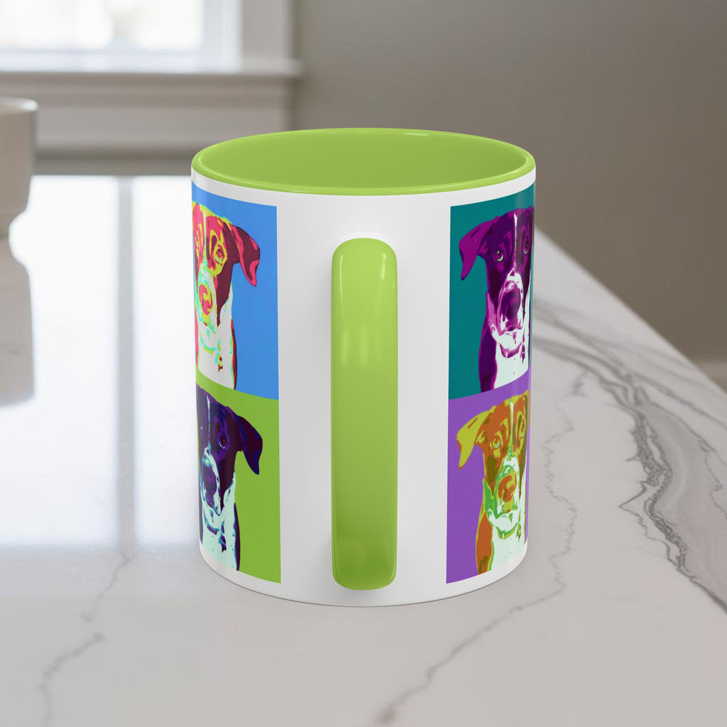 Custom Warhol Dog Mug - Personalized Pop Art Dog Mug — Custom Name Accent Coffee Cup (11/15oz)