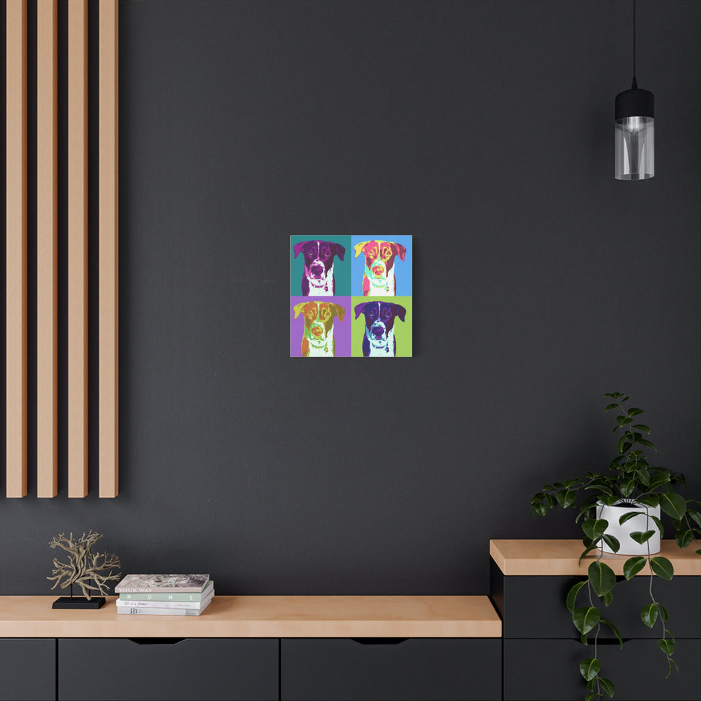 Pop Art Dog Canvas Print — Colorful Pet Portrait Wall Art