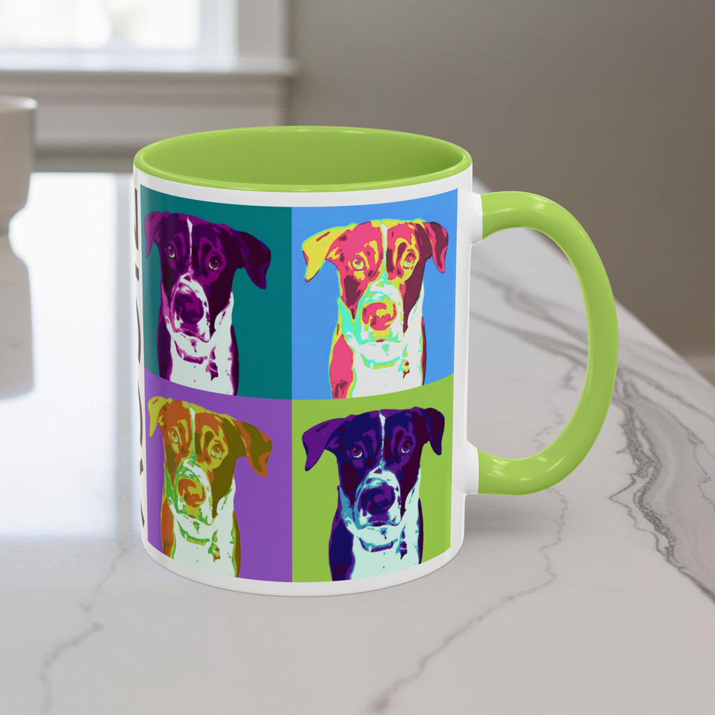Custom Warhol Dog Mug - Personalized Pop Art Dog Mug — Custom Name Accent Coffee Cup (11/15oz)
