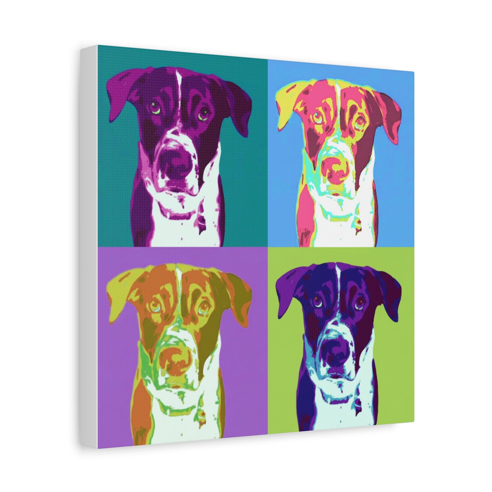 Pop Art Dog Canvas Print — Colorful Pet Portrait Wall Art