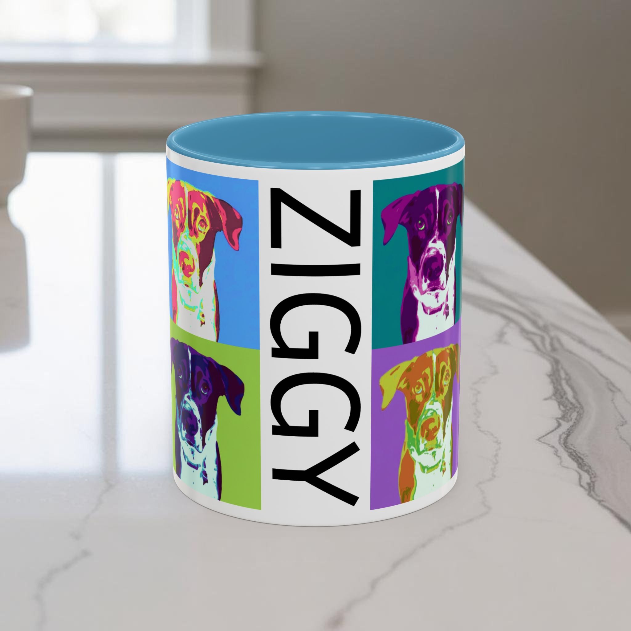 Custom Warhol Dog Mug - Personalized Pop Art Dog Mug — Custom Name Accent Coffee Cup (11/15oz)