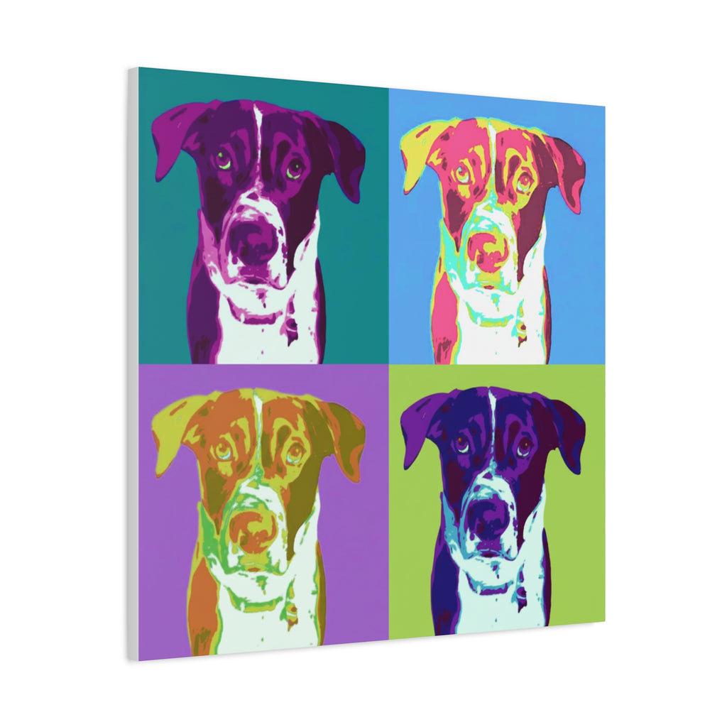 Pop Art Dog Canvas Print — Colorful Pet Portrait Wall Art
