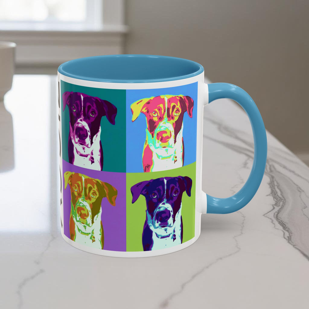 Custom Warhol Dog Mug - Personalized Pop Art Dog Mug — Custom Name Accent Coffee Cup (11/15oz)