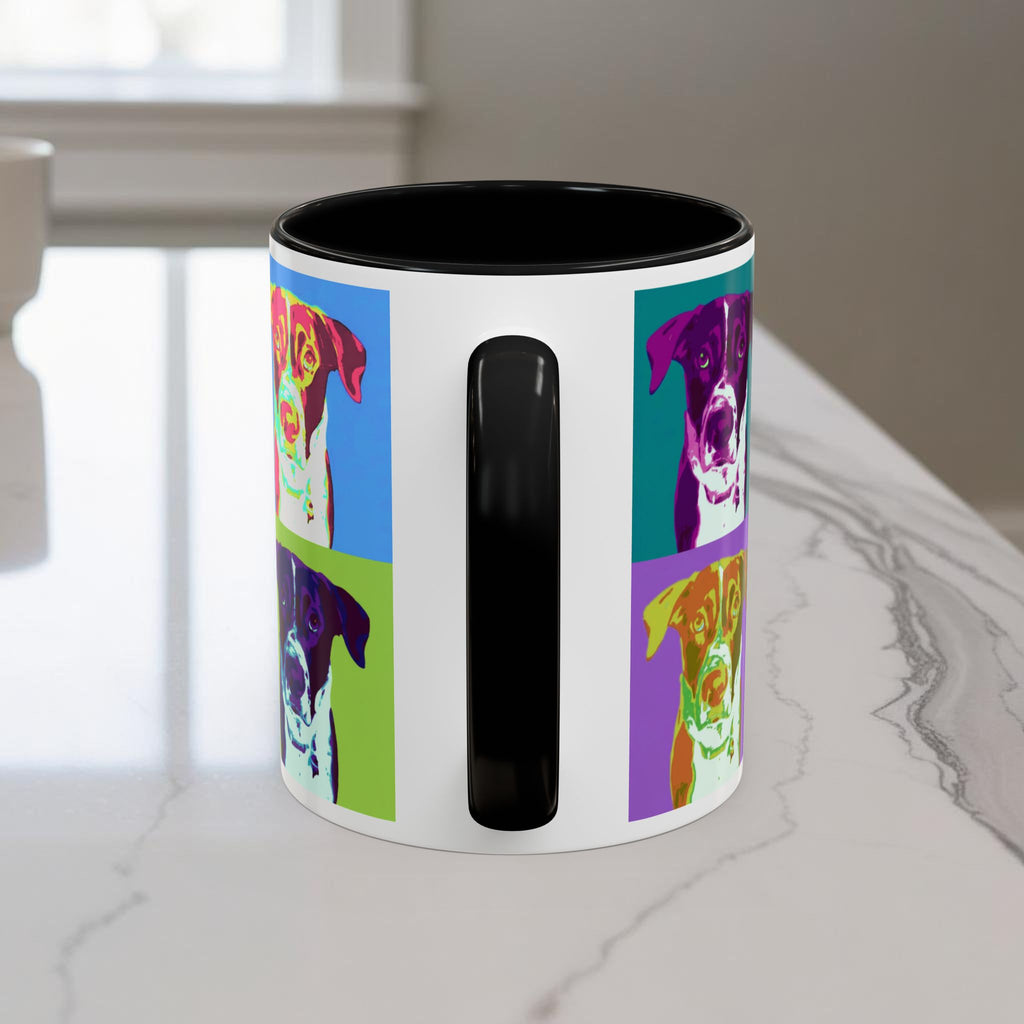 Custom Warhol Dog Mug - Personalized Pop Art Dog Mug — Custom Name Accent Coffee Cup (11/15oz)