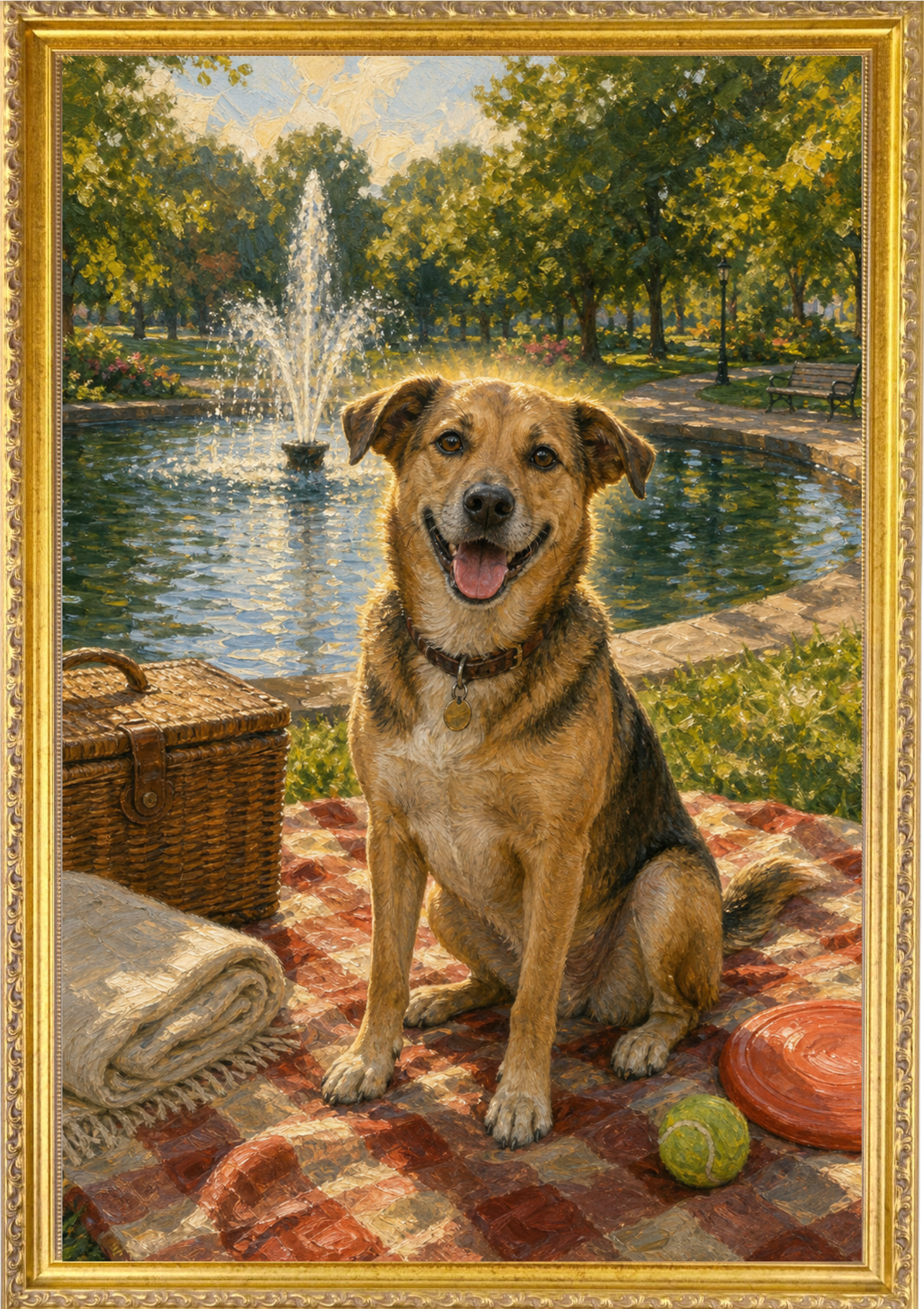 Pet on Picnic in Park