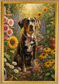 Pet in Summer Garden