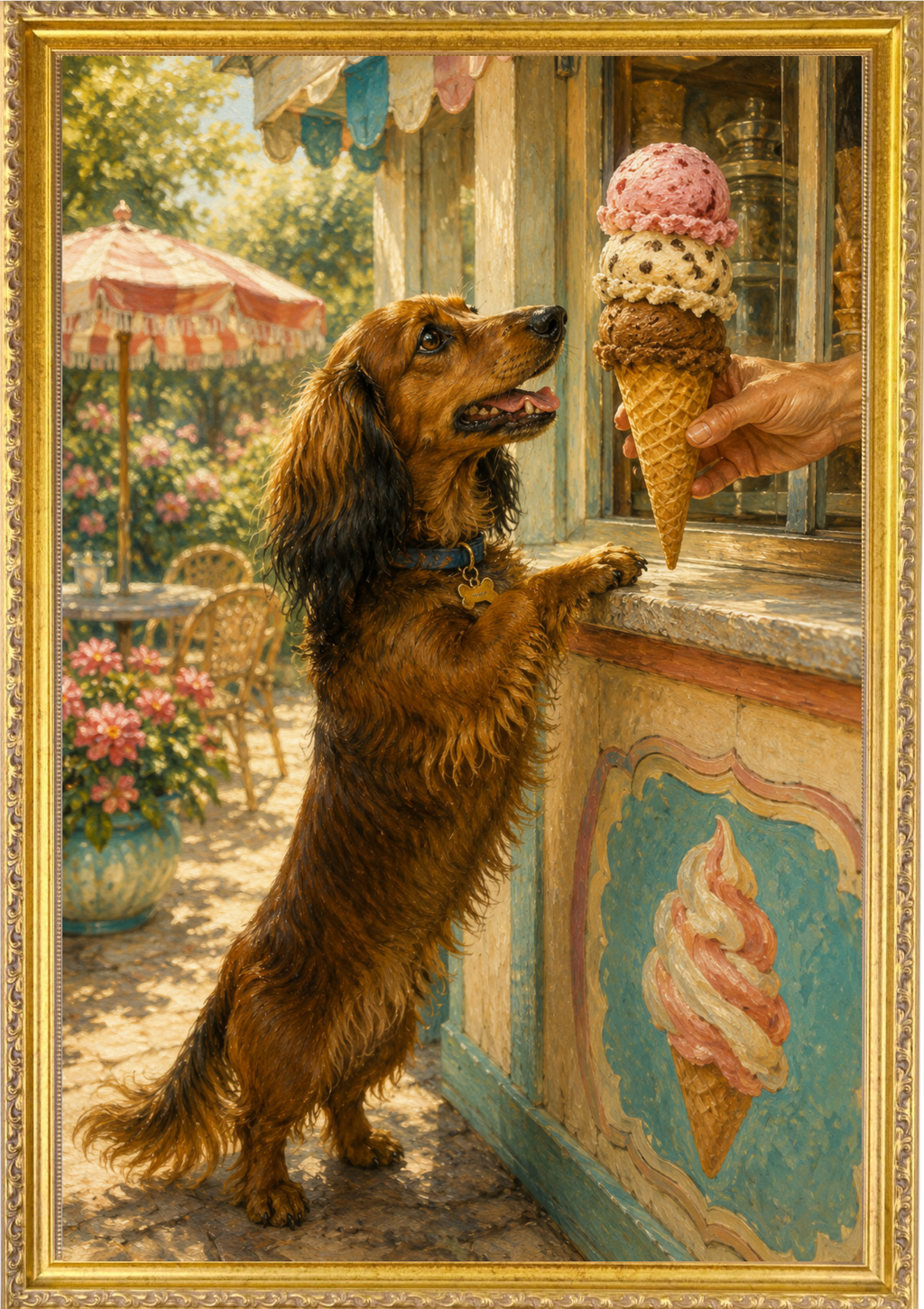 Pet at Ice Cream Stand