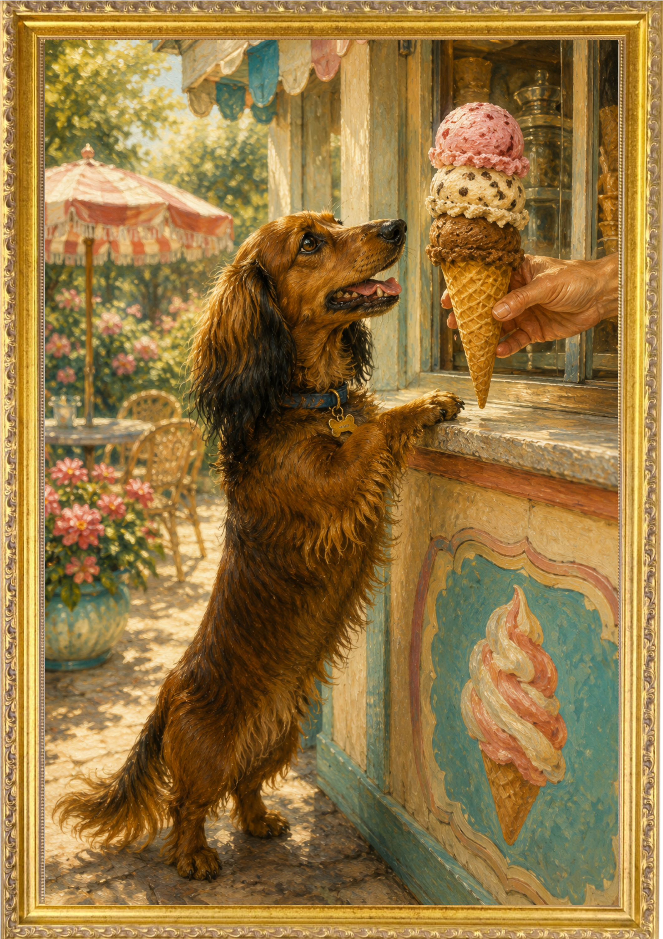 Pet at Ice Cream Stand