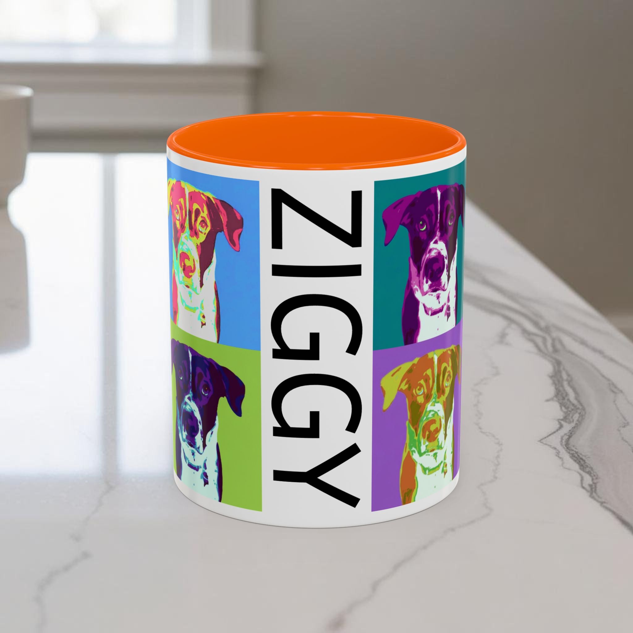 Custom Warhol Dog Mug - Personalized Pop Art Dog Mug — Custom Name Accent Coffee Cup (11/15oz)