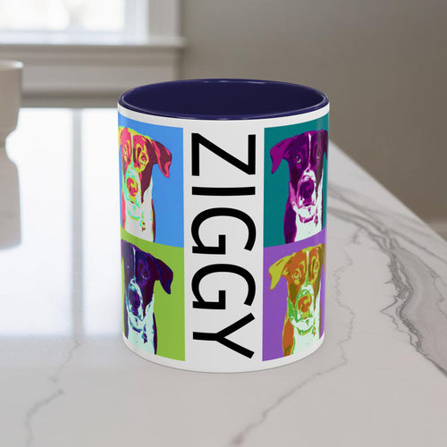 Custom Warhol Dog Mug - Personalized Pop Art Dog Mug — Custom Name Accent Coffee Cup (11/15oz)