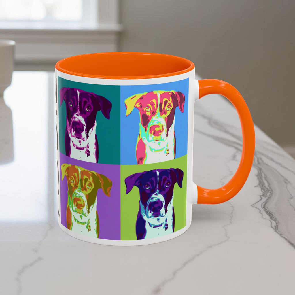 Custom Warhol Dog Mug - Personalized Pop Art Dog Mug — Custom Name Accent Coffee Cup (11/15oz)