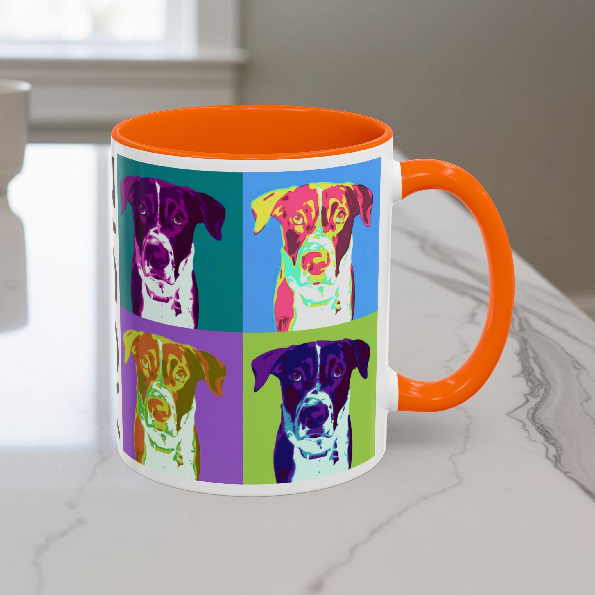 Custom Warhol Dog Mug - Personalized Pop Art Dog Mug — Custom Name Accent Coffee Cup (11/15oz)
