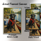 Pet at Lake with Canoe