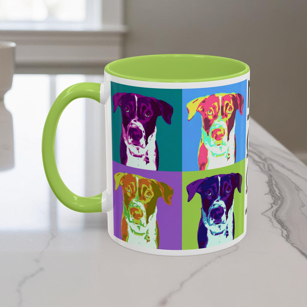 Custom Warhol Dog Mug - Personalized Pop Art Dog Mug — Custom Name Accent Coffee Cup (11/15oz)