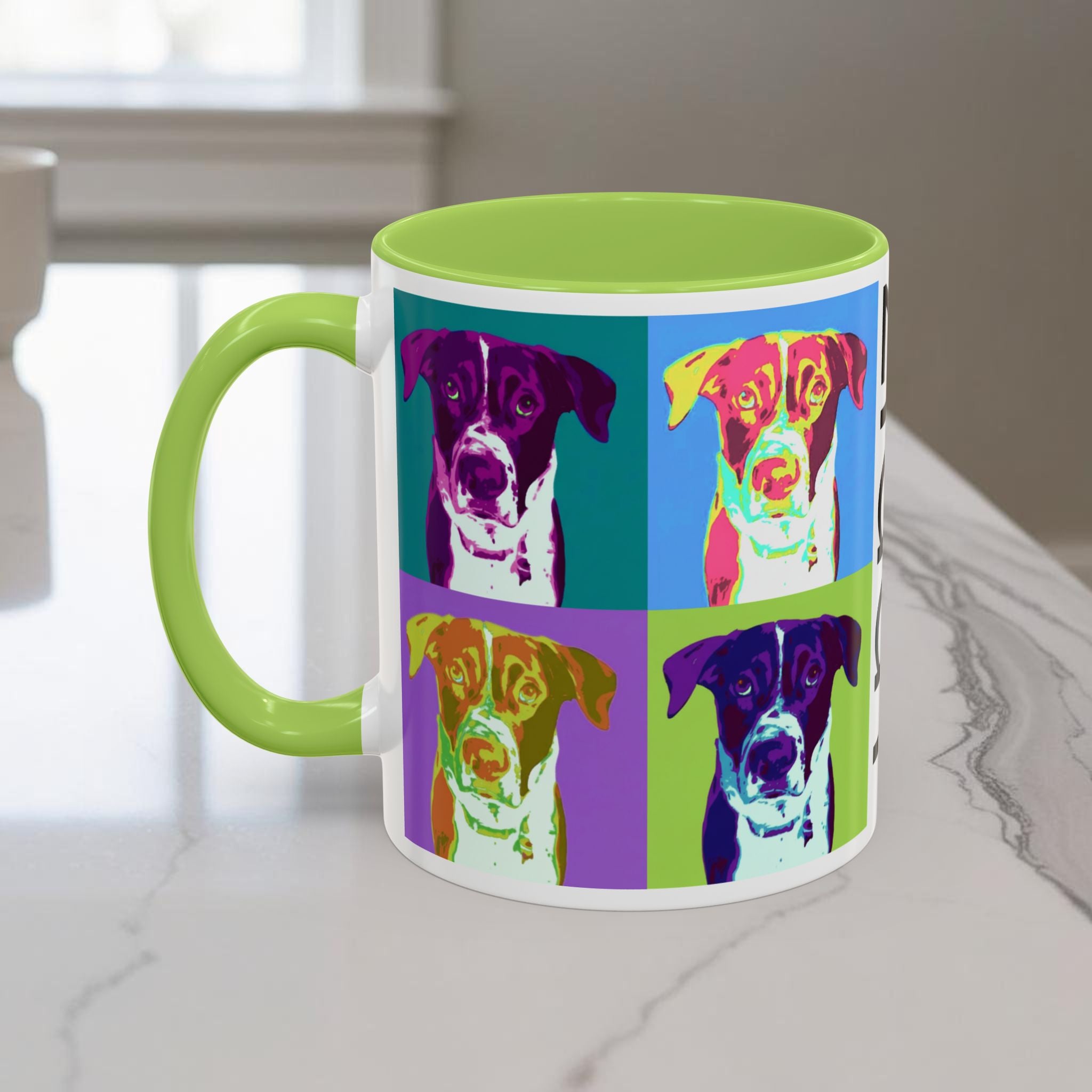 Custom Warhol Dog Mug - Personalized Pop Art Dog Mug — Custom Name Accent Coffee Cup (11/15oz)
