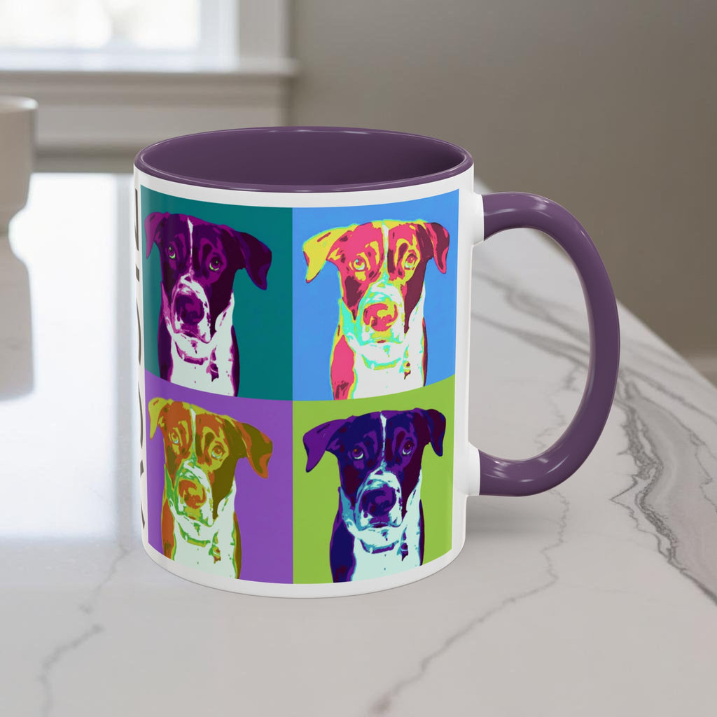 Custom Warhol Dog Mug - Personalized Pop Art Dog Mug — Custom Name Accent Coffee Cup (11/15oz)