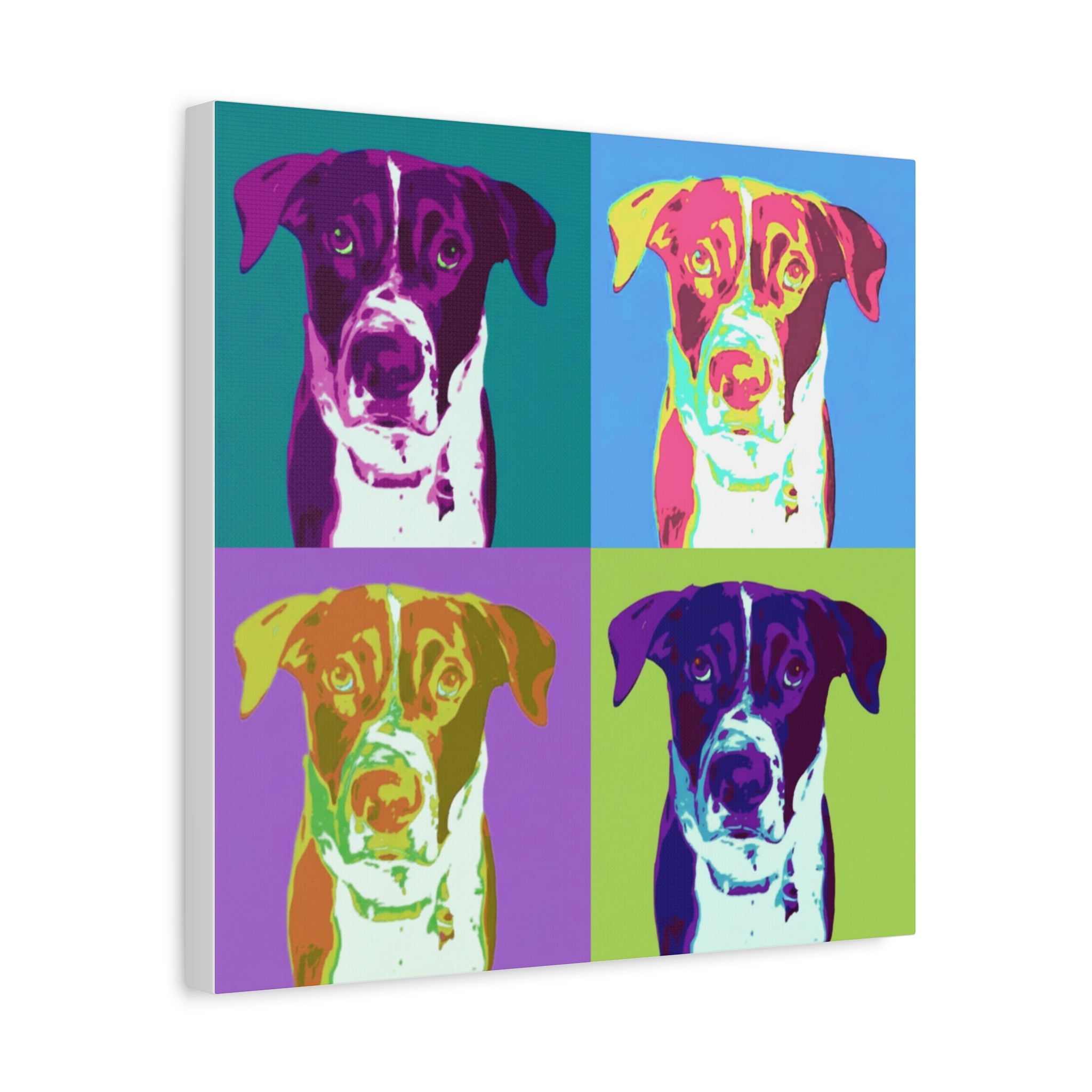 Pop Art Dog Canvas Print — Colorful Pet Portrait Wall Art