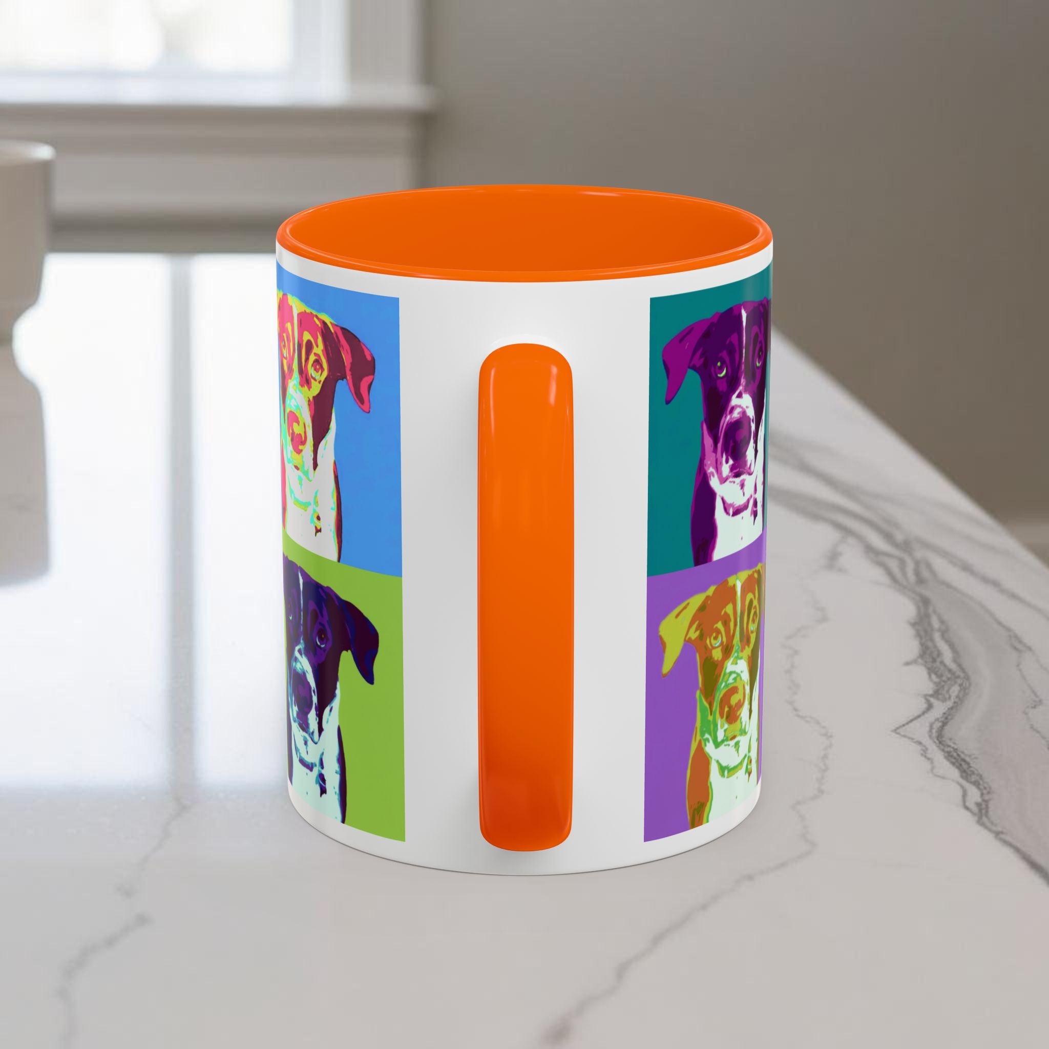 Custom Warhol Dog Mug - Personalized Pop Art Dog Mug — Custom Name Accent Coffee Cup (11/15oz)