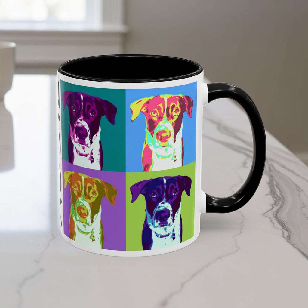 Custom Warhol Dog Mug - Personalized Pop Art Dog Mug — Custom Name Accent Coffee Cup (11/15oz)