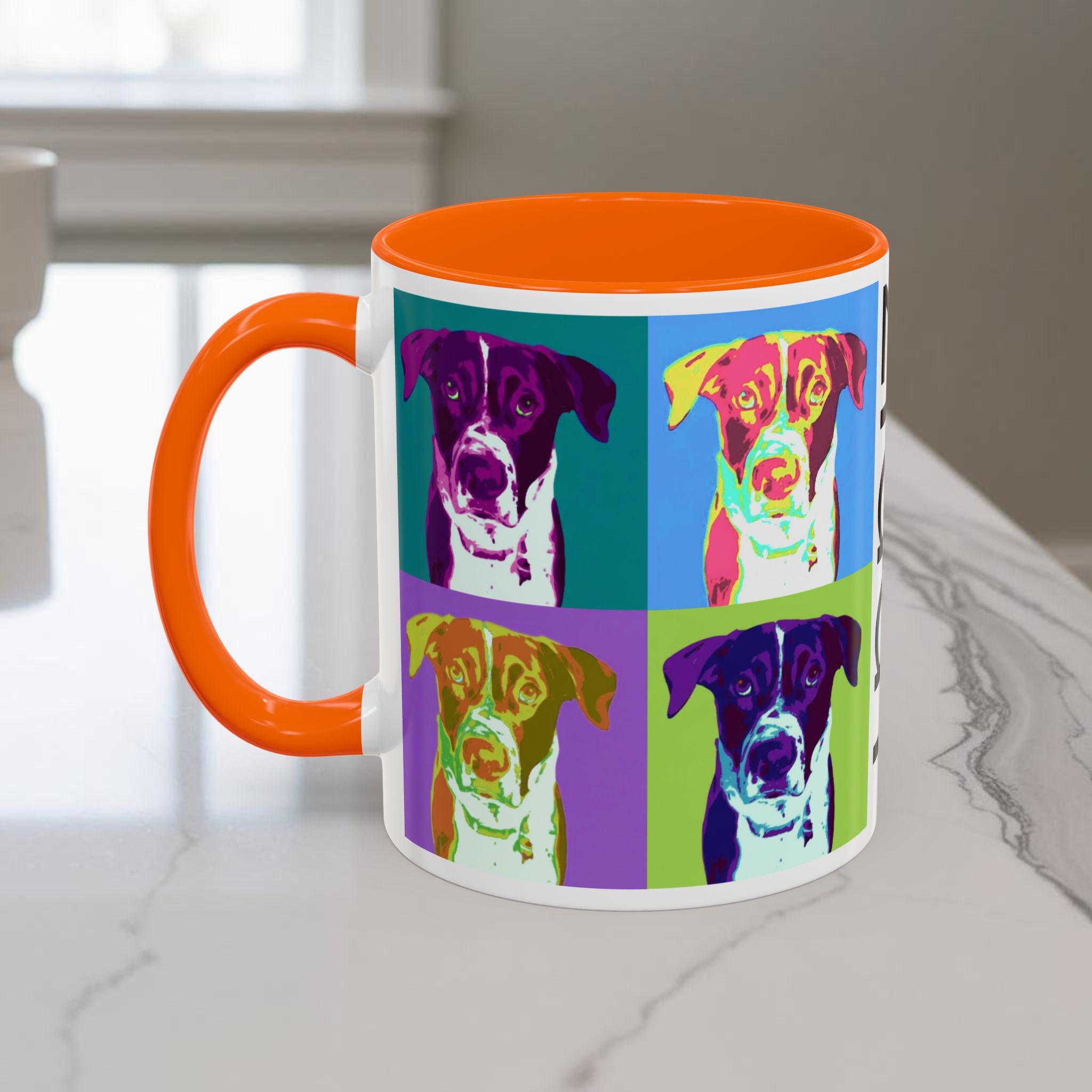 Custom Warhol Dog Mug - Personalized Pop Art Dog Mug — Custom Name Accent Coffee Cup (11/15oz)