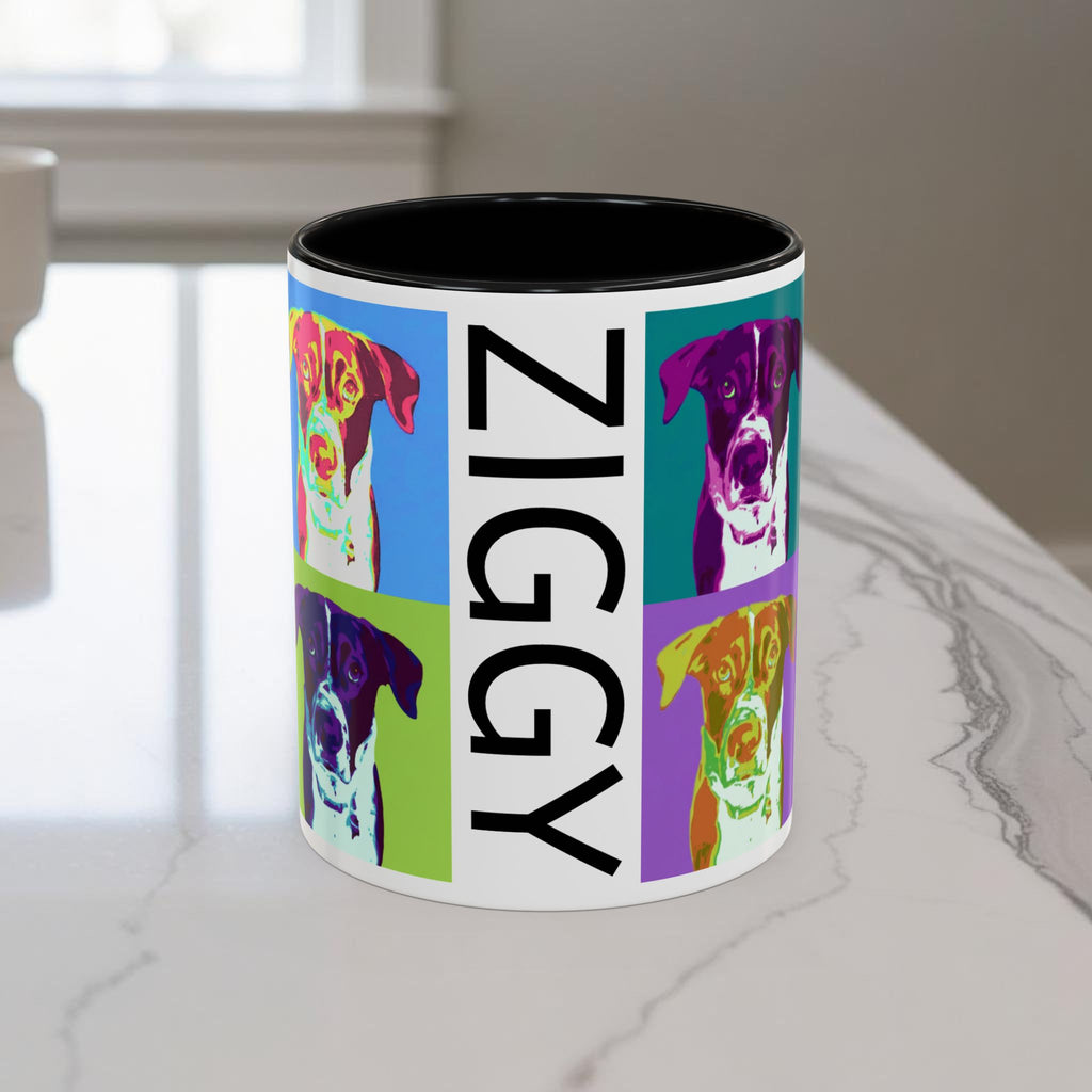 Custom Warhol Dog Mug - Personalized Pop Art Dog Mug — Custom Name Accent Coffee Cup (11/15oz)