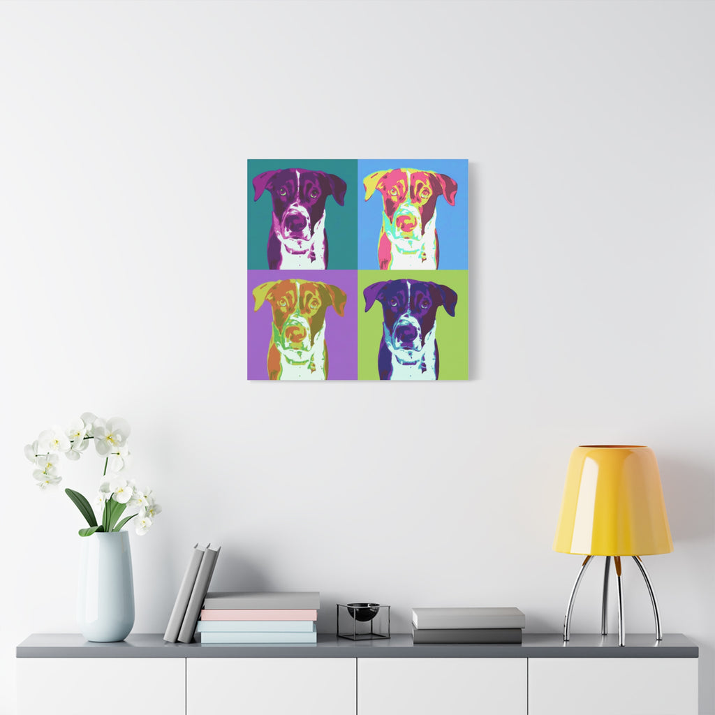 Pop Art Dog Canvas Print — Colorful Pet Portrait Wall Art