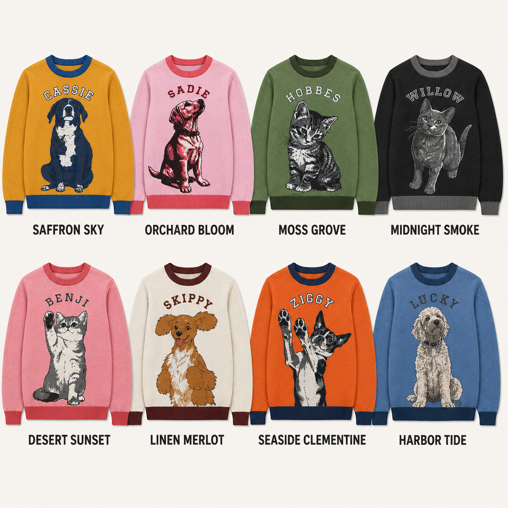 Custom-Knit Crewneck Pet Mascot Sweater (Unisex)